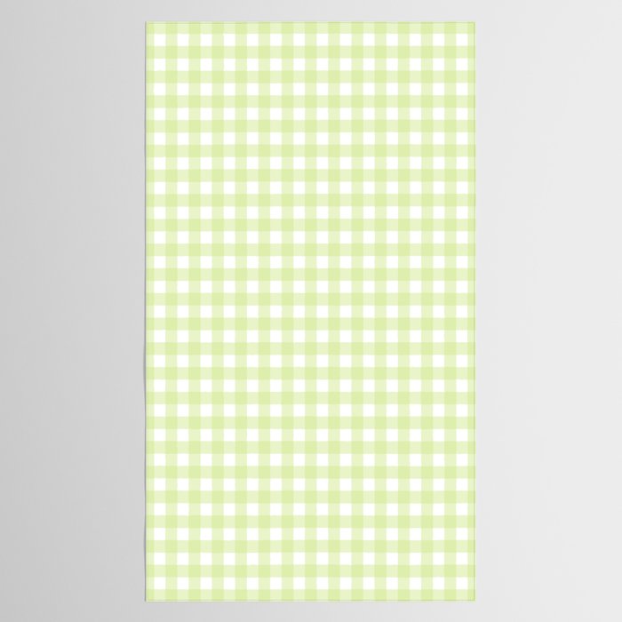 Gingham Check Pattern in Light Lime Green and White Tablecloth Gallery Image 2