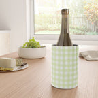 Gingham Check Pattern in Light Lime Green and White Wine Chiller Gallery Image 4