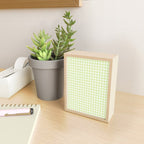 Gingham Check Pattern in Light Lime Green and White Mini Art Print Gallery Image 2
