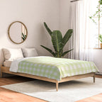 Gingham Check Pattern in Light Lime Green and White Comforter Gallery Image 2