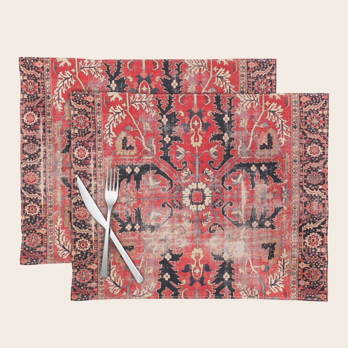 Heriz Azerbaijan Northwest Persian Rug Print Placemat Gallery Image 1