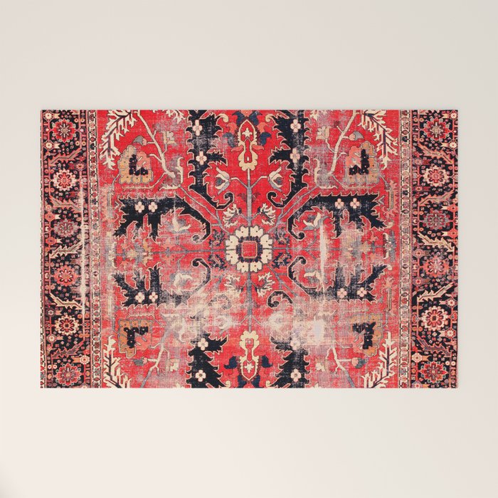 Heriz Azerbaijan Northwest Persian Rug Print Welcome Mat Gallery Image 1