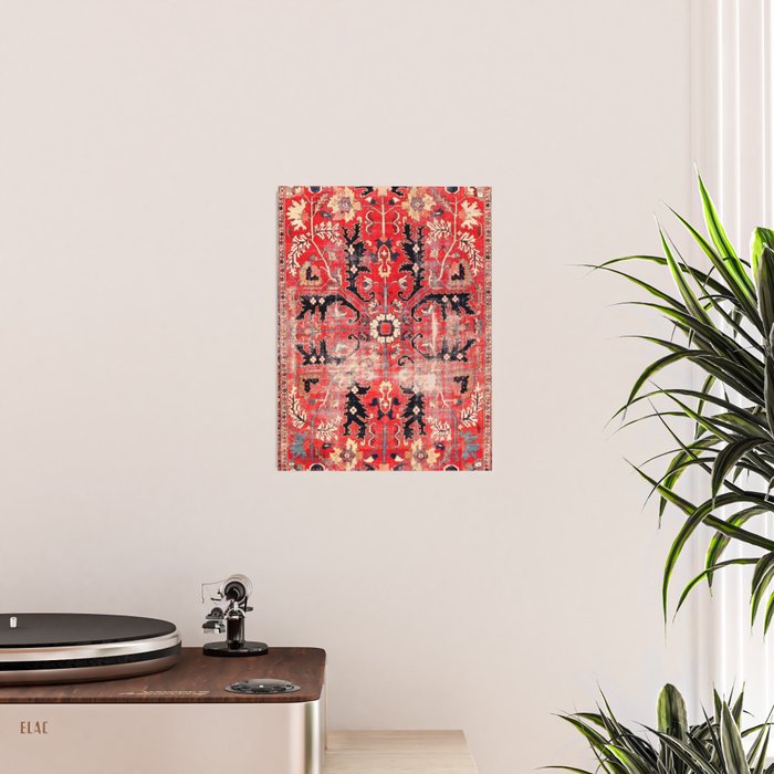 Heriz Azerbaijan Northwest Persian Rug Print Poster Gallery Image 2