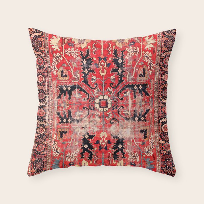 Heriz Azerbaijan Northwest Persian Rug Print Throw Pillow Gallery Image 6