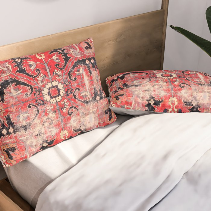 Heriz Azerbaijan Northwest Persian Rug Print Pillow Sham Gallery Image 2