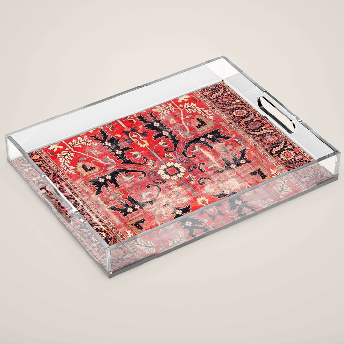Heriz Azerbaijan Northwest Persian Rug Print Acrylic Tray Gallery Image 1