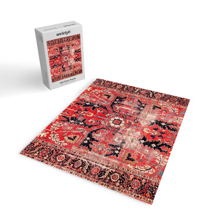 Heriz Azerbaijan Northwest Persian Rug Print Jigsaw Puzzle Gallery Image 2