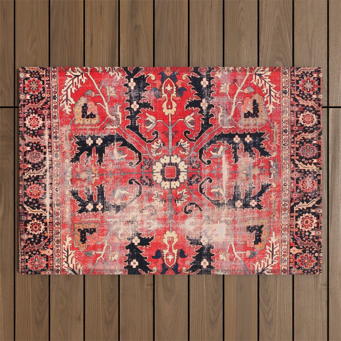 Heriz Azerbaijan Northwest Persian Rug Print Outdoor Rug Gallery Image 1