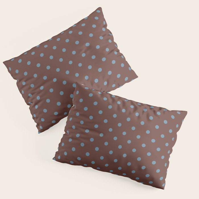 Polka Dot Brown and Blue Pattern Pillow Sham Gallery Image 3