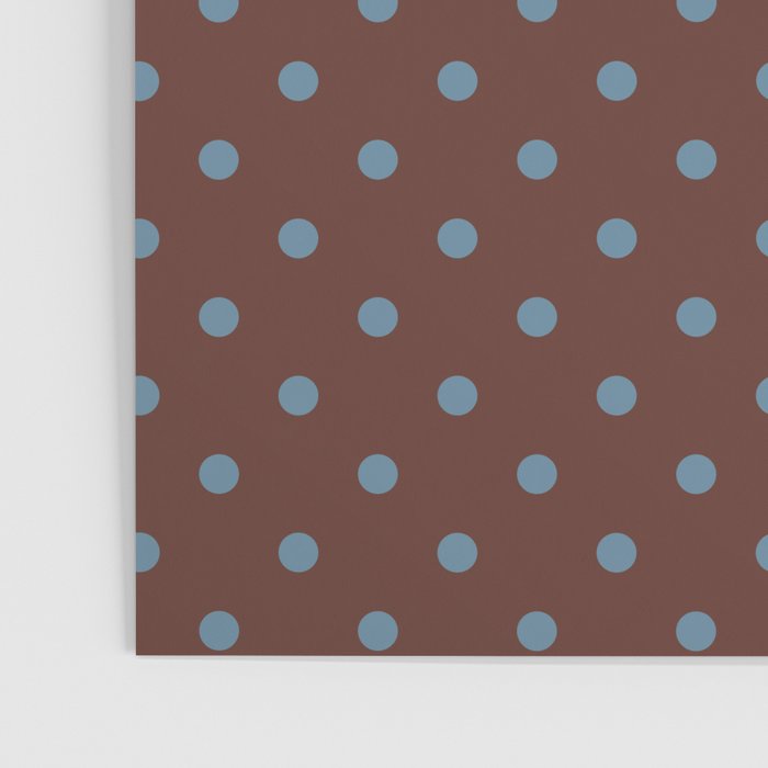 Polka Dot Brown and Blue Pattern Poster Gallery Image 3