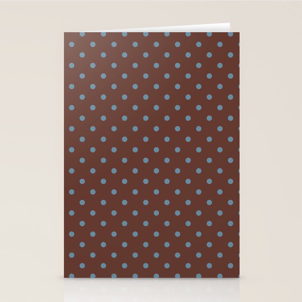 Polka Dot Brown and Blue Pattern Stationery Card Gallery Image 2