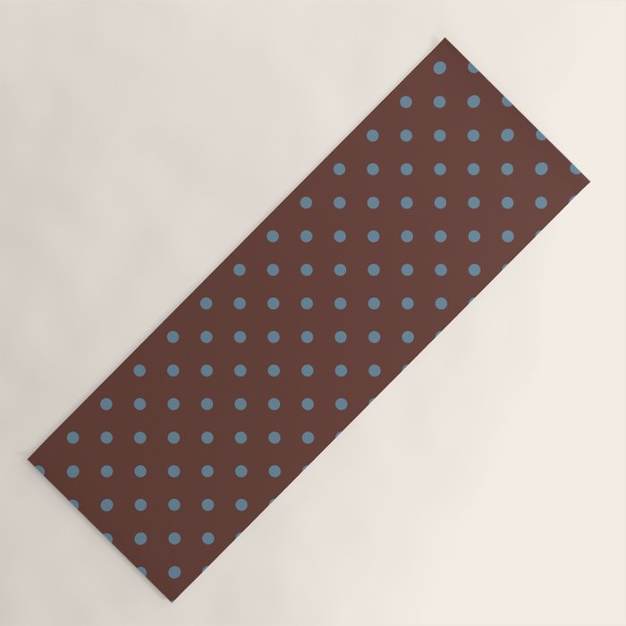 Polka Dot Brown and Blue Pattern Yoga Mat Gallery Image 1