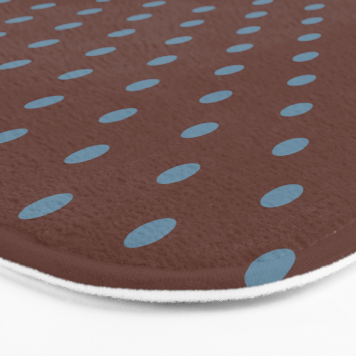 Polka Dot Brown and Blue Pattern Bath Mat Gallery Image 3