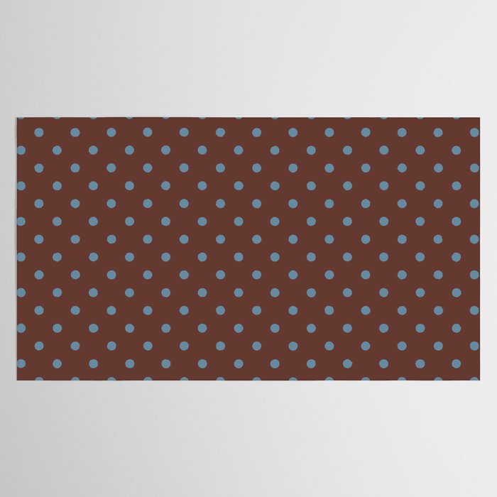Polka Dot Brown and Blue Pattern Tablecloth Gallery Image 2