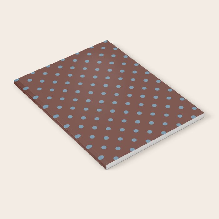 Polka Dot Brown and Blue Pattern Notebook Gallery Image 1