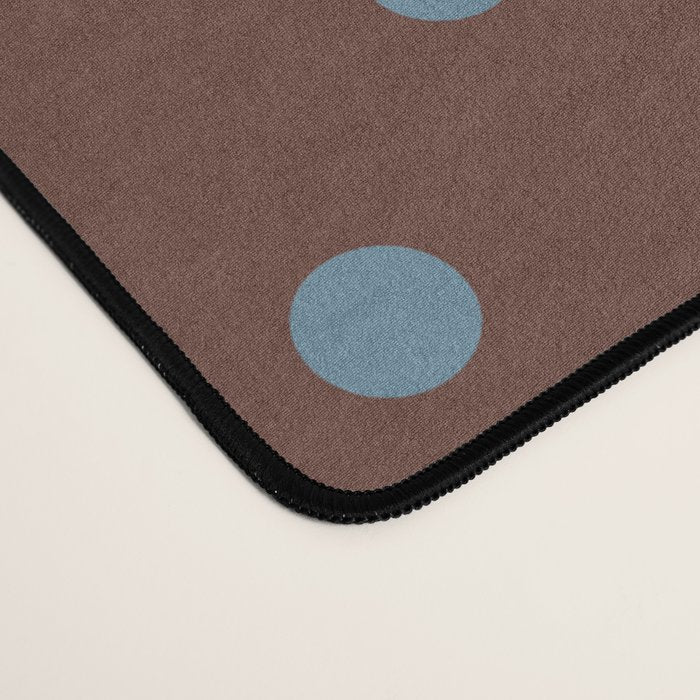 Polka Dot Brown and Blue Pattern Desk Mat Gallery Image 4