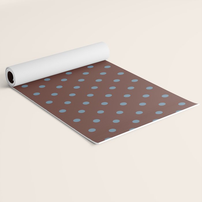 Polka Dot Brown and Blue Pattern Yoga Mat Gallery Image 2