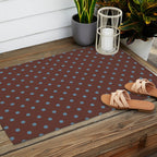 Polka Dot Brown and Blue Pattern Outdoor Rug Gallery Image 2