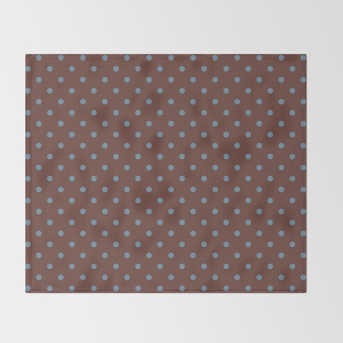Polka Dot Brown and Blue Pattern Throw Blanket Gallery Image 2
