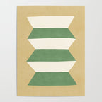 Geometric Vase - Green on Beige Poster Gallery Image 4