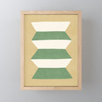 Geometric Vase - Green on Beige Mini Art Print Gallery Image 1