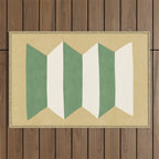Geometric Vase - Green on Beige Outdoor Rug Gallery Image 1