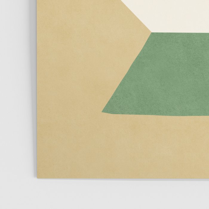 Geometric Vase - Green on Beige Poster Gallery Image 3