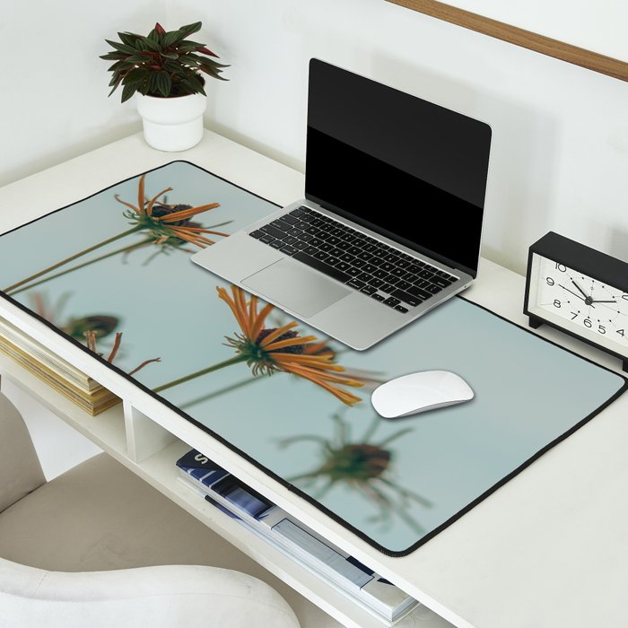 yellow flowers - happy botanical floral art Desk Mat Gallery Image 2