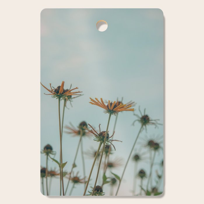 yellow flowers - happy botanical floral art Cutting Board Gallery Image 1