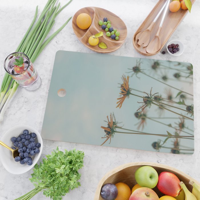 yellow flowers - happy botanical floral art Cutting Board Gallery Image 2