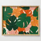 Vibrant Monstera Leaf Pattern Serving Tray Gallery Image 1