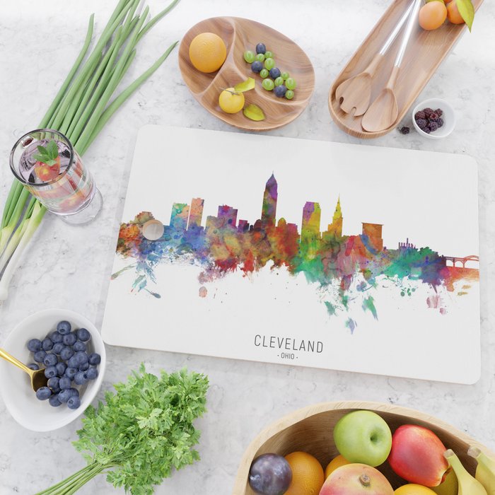 Cleveland Ohio Skyline Cutting Board Gallery Image 2