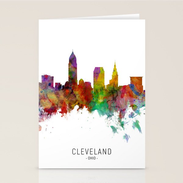 Cleveland Ohio Skyline Stationery Card Gallery Image 1