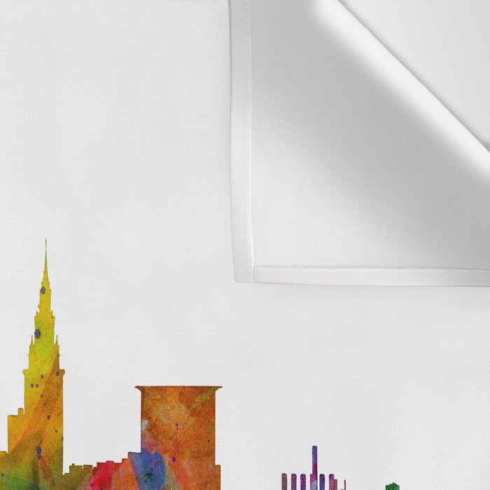 Cleveland Ohio Skyline Wall Tapestry Gallery Image 3
