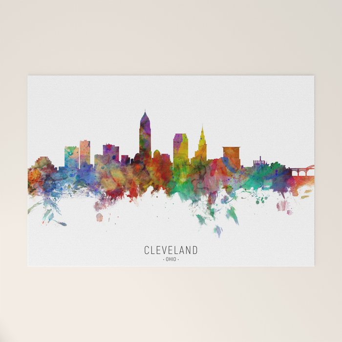 Cleveland Ohio Skyline Welcome Mat Gallery Image 1