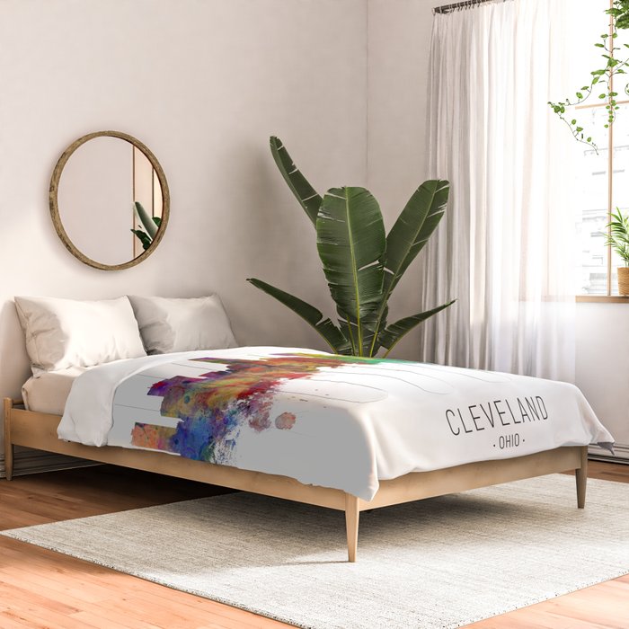 Cleveland Ohio Skyline Comforter Gallery Image 2