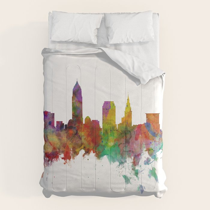 Cleveland Ohio Skyline Comforter Gallery Image 6
