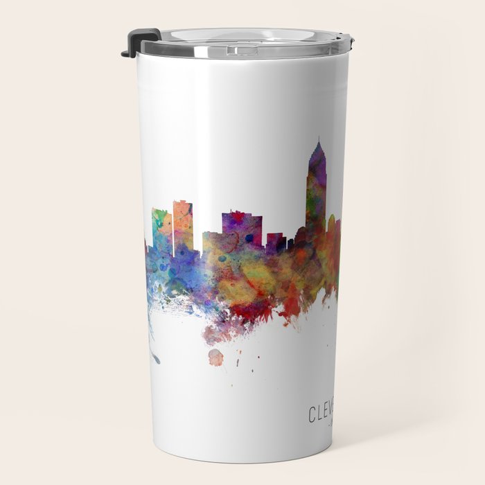Cleveland Ohio Skyline Travel Mug Gallery Image 3