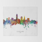 Cleveland Ohio Skyline Throw Blanket Gallery Image 2