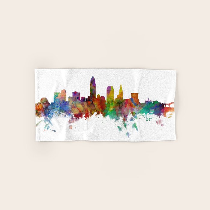 Cleveland Ohio Skyline Bath Towel Gallery Image 1