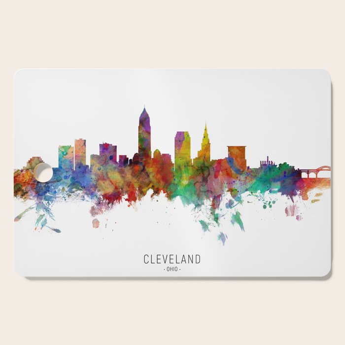 Cleveland Ohio Skyline Cutting Board Gallery Image 1