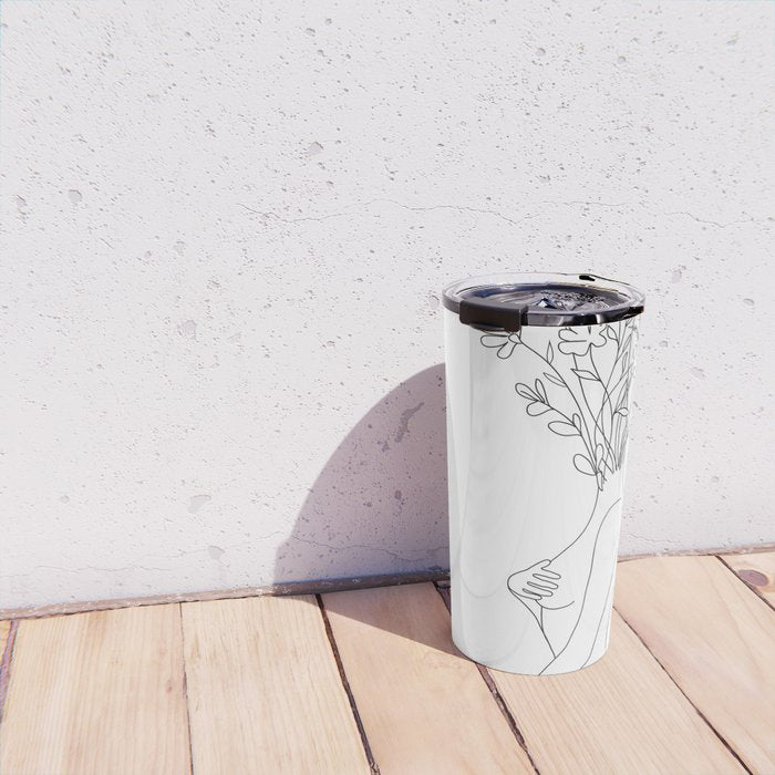 Minimal Line Bloom Travel Mug Gallery Image 4