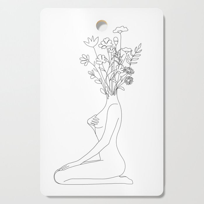 Minimal Line Bloom Cutting Board Gallery Image 1