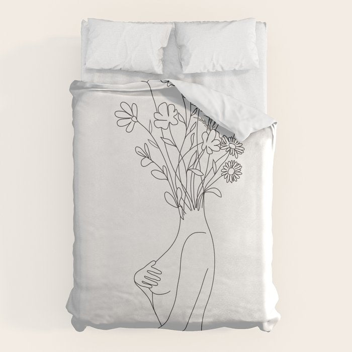 Minimal Line Bloom Duvet Cover Gallery Image 6