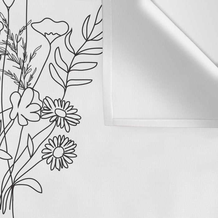 Minimal Line Bloom Wall Tapestry Gallery Image 3