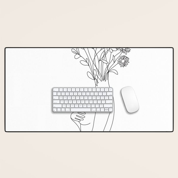 Minimal Line Bloom Desk Mat Gallery Image 1