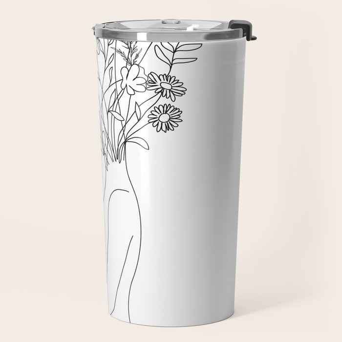 Minimal Line Bloom Travel Mug Gallery Image 2