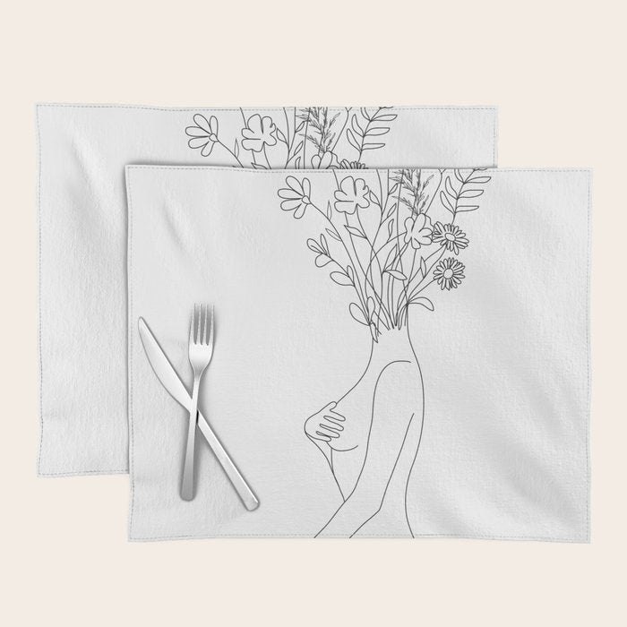 Minimal Line Bloom Placemat Gallery Image 1