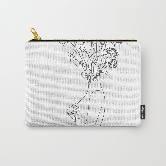 Minimal Line Bloom Carry All Pouch Gallery Image 1