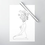 Minimal Line Bloom Wrapping Paper Gallery Image 1